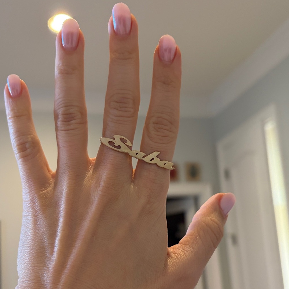14K Gold Personalized Name Ring - Saba